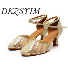 DSZSYIM Women Gold /silver Latin Dance Shoes Ladies Ballroom Professional Salsa shoes high Heels Soft Sole Party  dance shoe 2024 - buy cheap