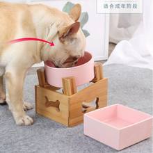 Round Square Colorful Ceramic Dog Cat Pet Bowl Feeding Feeder with Bamboo Tray High Capacity Large Diameter Water Bowl Supplies 2024 - buy cheap