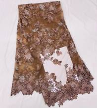 Bordado tecido de renda CiCi-298.6808 com lantejoulas nigeriano bonito tecido de renda lantejoulas para vestido de festa 2024 - compre barato