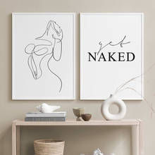 Escandinavo cartaz da arte da parede mulher corpo linha imagem da lona obter nu citação impressão pintura minimalista casa decoração para sala de estar 2024 - compre barato