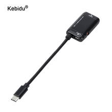 Kebidu-Adaptador de Cable 4K 1080P Tipo C, convertidor USB 3,1 macho a HDMI hembra compatible con teléfono Android, Micro USB 2024 - compra barato