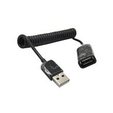 1 м 2 м спиральный пружинный USB 2,0 штекер-гнездо Кабель для передачи данных Удлинительный кабель для синхронизации и зарядки 2024 - купить недорого
