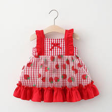 Newborn Baby Girls  Summer Clothes Cute Sleeveless Plaid Dresses for Infant Baby Birthday Clothing Toddler Girl Dress 0-2years 2024 - buy cheap