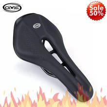 CXWXC Bicycle Saddle Seat Hollow Breathable Bike Saddle Soft PU Leather Cushion for MTB Road Bike Seat EVA foam Padded Saddle 2024 - buy cheap