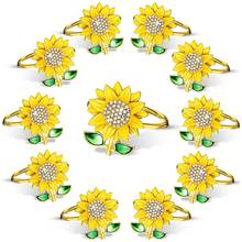 12 Pieces Sunflower Napkin Holder Rings Napkin Adornment for Wedding, Dinner Party, Mother' S Day, Birthday 2024 - buy cheap