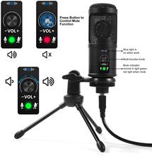 USB Microphone Professional Condenser Microphone for PC Computer Laptop studio Streaming Gaming Karaoke Recording Mic with Stand 2024 - buy cheap