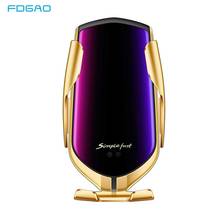 FDGAO 10W Wireless Car Charger For iPhone 12 11 Pro X XS XR 8 Automatic Qi Fast Charging Phone Holder Mount For Samsung S21 S20 2024 - buy cheap