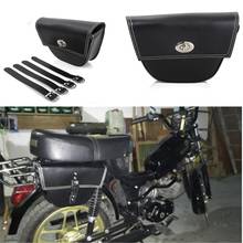 1pcs Motorcycle Black PU Leather Saddle Bag Luggage Tool Side Bag For Harley Cafe Racer ATV Custom 2024 - buy cheap