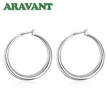 Pendientes de aro redondos para mujer, de plata 925, 35MM, joyería de plata 2024 - compra barato