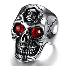 Men's High Quality Metal Gothic Skull Biker Rings Fashion Rock Punk party jewelry 2024 - купить недорого