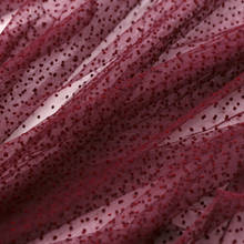 Мягкая сетчатая ткань винно-красная Флокированная кружевная ткань одежда юбка газовая Ткань Скатерть фоновая ткань 50*130 см 2024 - купить недорого