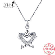 New Fashion Heart And Star AAA Zircon Dual Use Pendant Necklaces 925 Sterling Silver Rhinestone Drop Necklace Women Jewelry Gift 2024 - buy cheap