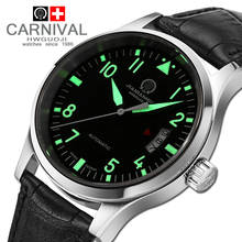 Carnival Fashion Automatic Mechanical Watches Mens Top Brand Luxury Leather Strap 30M Waterproof Watch Men Clock Montre Homme 2024 - buy cheap