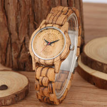 Punk Flower Skull Design Women's Watch Quartz Lady Bracelet Wooden Wristwatch Natural Casual Female Wood Timepiece 2024 - buy cheap