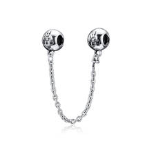 Fits for Pandora Charms Bracelet Fantasyland Castle Safety Chain Beads 100% 925 Sterling Silver Jewelry Free Shipping 2024 - buy cheap