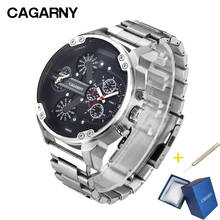 Courarny relógio de pulso quartzo masculino, relógio esportivo fashion data automática aço inoxidável prateado 2024 - compre barato
