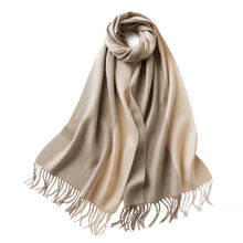 100% кашемировый шарф толстый зимний теплый полосатый мужской женский унисекс кашемировый шарф с кисточками 2024 - купить недорого