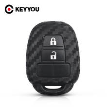 KEYYOU Key Rings Carbon Silicone Car Key Case For Toyota CAMRY RAV4 Prius Corolla 2012 2013 2014 2015 Car Key Protective Cover 2024 - buy cheap