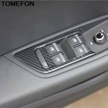 Tomefon-capa de elevação da janela, acessórios de interior para audi a4l, a4, b9, 2002-2013, lhd, painel de fibra de carboneto, adesivo de guarnição 2024 - compre barato