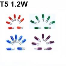 10pcs T5 DC12V Dashboard Gauge Instrument Car Auto Side Wedge Light Lamp Bulb Red Green  amber Blue White 2024 - buy cheap