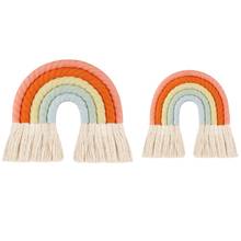 Macrame Rainbow Wall Hanging Nordic Bohemian Tassel Cotton Rope Tapestry Home Living Room Bedroom Headboard Decoration 2024 - buy cheap