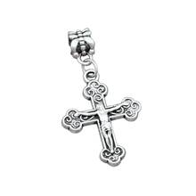 Pingente de crucifixo de jesus pvc, pingente de liga de zinco para cruz religiosa, contas de buraco grande, colar europeu com pulseira, 100 peças 2024 - compre barato