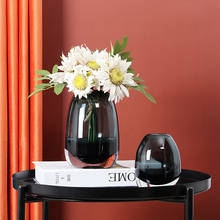 Маленькая ваза из плотного стекла в стиле ретро, украшение для дома, гидропонная композиция для цветов, украшение для гостиной, ваза, украшения 2024 - купить недорого