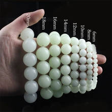 Alta qualidade natural pedra luminosa pulseiras homens luz brilhante contas fluorite pulseira para mulheres yoga jóias presentes 2024 - compre barato