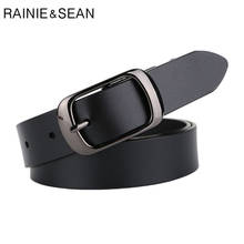 RAINIE SEAN Real Leather Belt Women Cowskin Genuine Leather Black Women Belt High Quality Brand Buckle Ladies Belts for Jeans 2024 - buy cheap