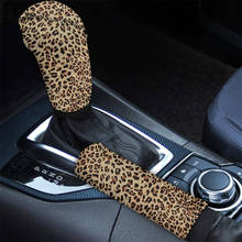 INSTANTARTS-cubiertas de palanca de freno de mano para coche, Protector Interior de moda, pomo de cambio de marchas, estampado de leopardo, 2 unids/set/set, nuevo 2024 - compra barato