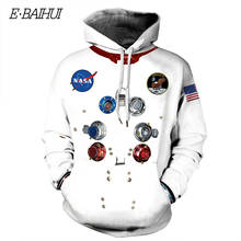 E-BAIHUI Women Man Winter streetwear Hoodies Tops 3D Astronaut Space print Suit Pullover Sweatshirt Outwear Clothes Warm hoodies 2024 - buy cheap