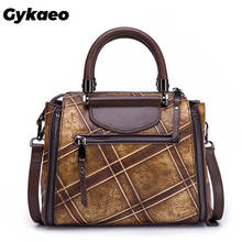 Gykaeo Luxury Handbags Women Bags Designer High Quality Vintage Genuine Leather Handbag Ladies Street Plaid Small Shoulder Bags 2024 - buy cheap