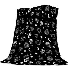 Halloween Witch Skull Moon Divination Blanket Bed Cover Flannel Fleece Throws Travel Cover Wrap Durable Soft Warm Home Blankets 2024 - buy cheap