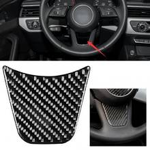 Steering Wheel Decorative Cover Trim Fits for  A4 B9 2017 2018 2019 Carbon Fiber Automotive Interior Trim Accessory 2024 - buy cheap