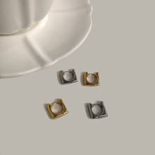 JJFOUCS-pendientes de aro geométricos de latón para mujer, aretes pequeños minimalistas de Color dorado, joyería de moda 2024 - compra barato