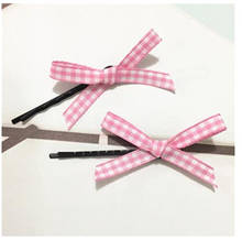 NEW 2PCS/ plaid hair bow Clip Velvet baby gingham Hairpins Girls Grips toddler Bobby Accessories Back to School First Day of Sch 2024 - buy cheap