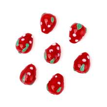 Pandahall 12pcs/box Red Strawberry Handmade Lampwork Beads  Fruit Loose Beads for DIY Jewelry Making 16x11mm Hole: 2mm 2024 - buy cheap