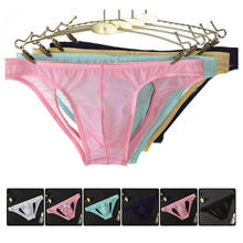 new Men's Underwear Briefs Sexy Panties Gay Mens Bikini Soft Brief Ice Silk Penis Pouch Mens Sexy Underwear Jockstrap 2024 - купить недорого