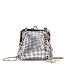 Luxury Chain Sequins Clip Bags for Women Shoulder Bag Designer Kisslock Bag Shell Women's Crossbody Bags Female Small Purse New 2024 - buy cheap