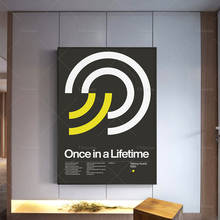 Talking Head - Once In A Lifetime 1980 - New Wave Song Poster Minimalistic Swiss Graphic Design Wall Art Canvas PaintingPosters 2024 - buy cheap