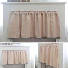 Half-curtain Blackout Pompom Balls Hem Short Curtain Rod Pocket Small Window for Kitchen Cabinet Cafe Door Drapes Home Decor New 2024 - buy cheap