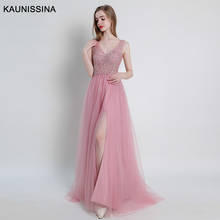 Kakissina-Vestido de noche con cuentas de cristal, prenda Sexy de tul, longitud hasta el suelo, para fiesta, 9 colores, 15 tamaños 2024 - compra barato