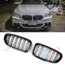 ///M Color Dual Slat Glossy Black Front Racing Grills Center Kidney Grille For BMW F10 F11 Car Styling 2024 - buy cheap
