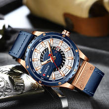 CURREN Top Brand Luxury Fashion Casual Sport Watches for Men Black Military Leather Wrist Watch Man Clock Fashion Men Wristwatch 2024 - buy cheap