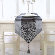 Modern table cloth European style Rose Floral Table Runner Wedding Decoration table flag with tassel 2024 - buy cheap