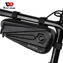 WEST BIKING-bolsa para cuadro de bicicleta, a prueba de lluvia, carcasa dura EVA, 1,5 l, accesorios de ciclismo, almacenamiento de herramientas impermeables, bolsa delantera para bicicleta de montaña y carretera 2024 - compra barato