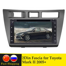 Panel de reproductor de DVD y GPS para coche, Kit de instalación de Marco biselado, doble Din, para Toyota Mark II 2005 +, Radio Estéreo 2024 - compra barato