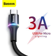 Кабель BASEUS для зарядки, Micro-USB/USB Type-A, красный/черный, нейлон 2024 - купить недорого