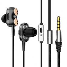 K9 dupla bobina movente chifre in-ear redução de ruído com fio fone de ouvido do telefone com microfone 2024 - compre barato
