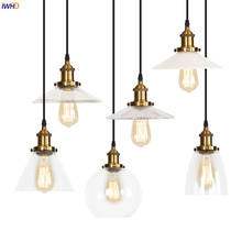 IWHD-luces LED colgantes de cristal dorado para decoración de cafetería, comedor, sala de estar, Loft, lámpara Industrial Vintage, iluminación Edison 2024 - compra barato